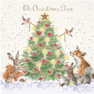 Wrendale Christmas Card - Oh Christmas Tree 